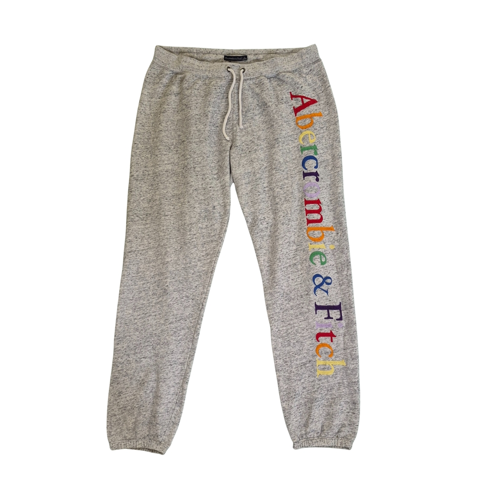 Abercrombie & Fitch Gray Sweatpants with Rainbow Logo